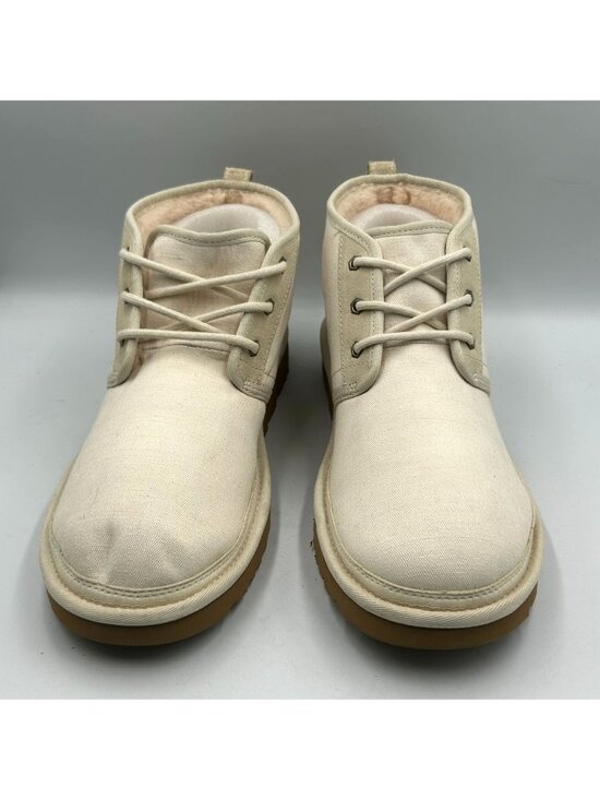 NWOB UGG Mens Beige Canvas Neumel  II Wool Lined Lace-Up Chukka Boots Sz 12 3434 main image 11